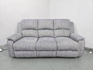 Grey Fabric 3 Seater Manual Recliner Sofa