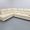 Sofology Cream Full Leather L Shape Corner Sofa