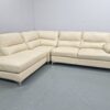 Sofology Cream Full Leather L Shape Corner Sofa - Image 3