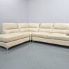 Sofology Cream Full Leather L Shape Corner Sofa - Image 4