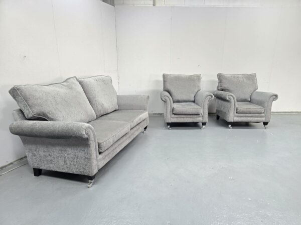 Ex Display Sofology Grey 3 Piece Suite Sofa and Chairs - Image 4