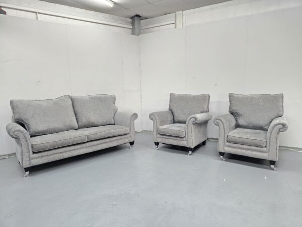Ex Display Sofology Grey 3 Piece Suite Sofa and Chairs