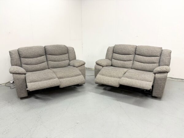 Scs Grey Fabric 2 and 2 Seater Electric Recliner Sofas - Image 5