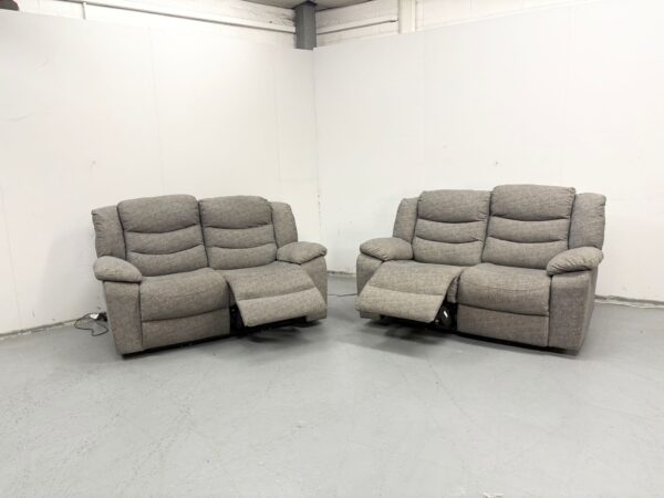 Scs Grey Fabric 2 and 2 Seater Electric Recliner Sofas - Image 8
