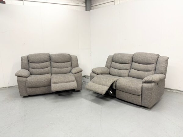 Scs Grey Fabric 2 and 2 Seater Electric Recliner Sofas - Image 9