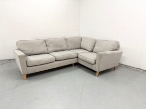 Grey Fabric Static Corner Sofa