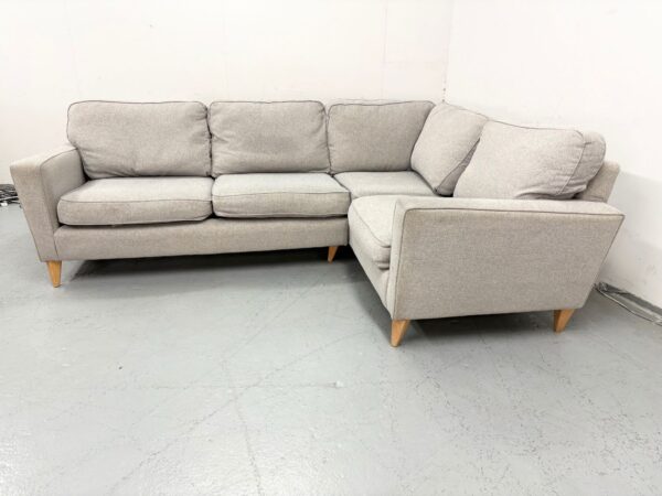 Grey Fabric Static Corner Sofa - Image 2