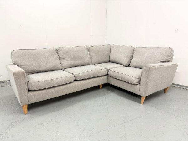 Grey Fabric Static Corner Sofa - Image 3