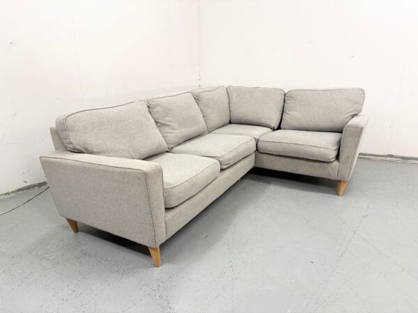 Grey Fabric Static Corner Sofa - Image 4