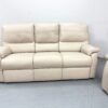 Parker Knoll Cream Leather 3 Piece Suite Static Sofa and Chairs - Image 6