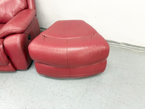Lazyboy Red Leather Electric Recliner Corner Sofa and Chair with Ottoman - Image 11