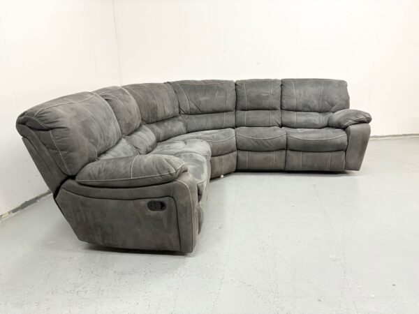Dfs Grey Suede Manual Recliner Corner Sofa - Image 3