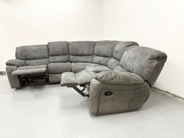Dfs Grey Suede Manual Recliner Corner Sofa - Image 10