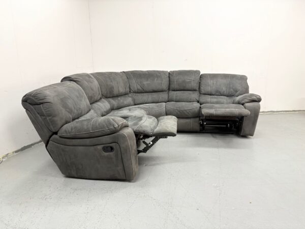 Dfs Grey Suede Manual Recliner Corner Sofa - Image 9