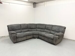 Dfs Grey Suede Manual Recliner Corner Sofa