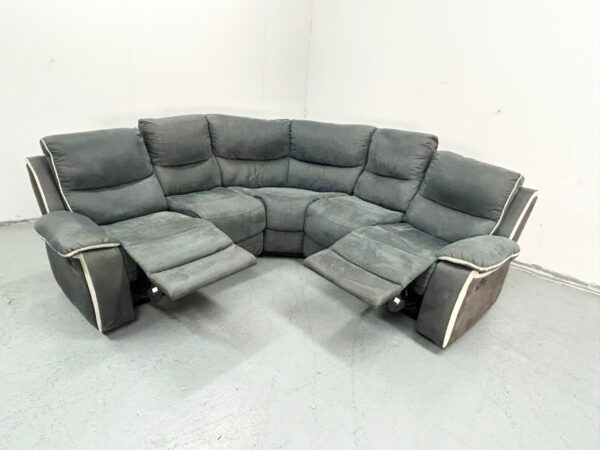 Dfs Grey Suede Manual Recliner Corner Sofa - Image 3