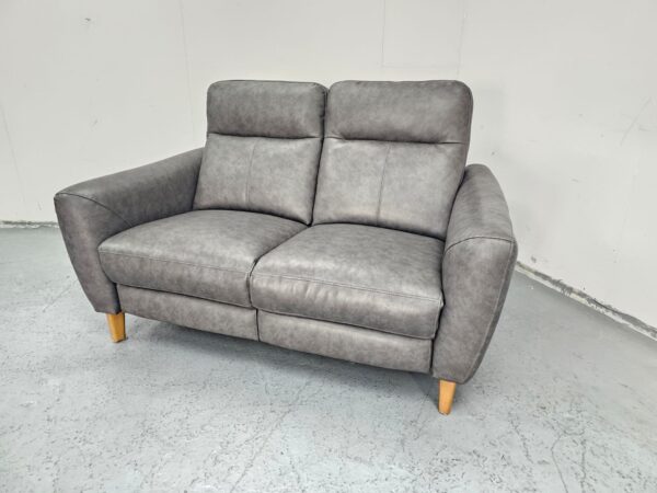 Ex Display Grey 2 Seater Electric Recliner Sofa - Image 2