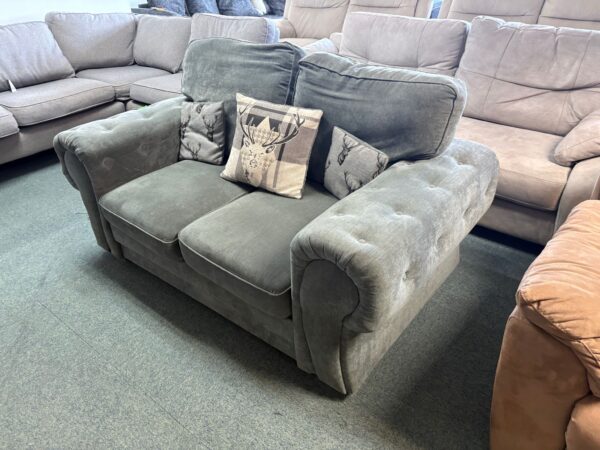 Verona Grey Fabric 2 Seater Sofa - Image 2