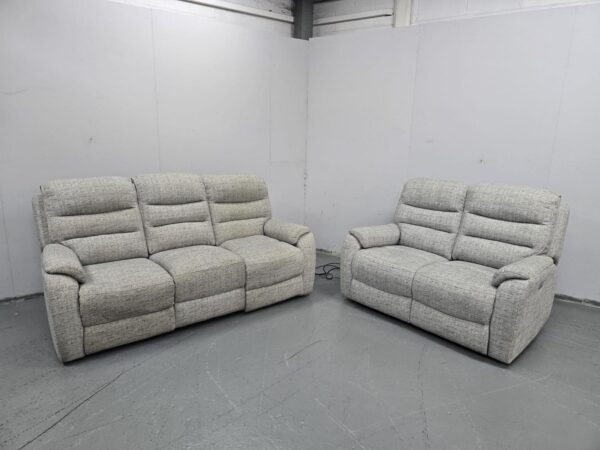 Fabric 3 and 2 Seater Electric Recliner Sofas with USB - Image 4