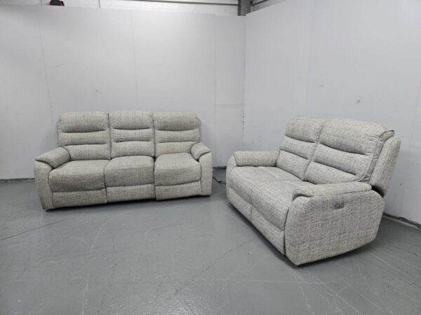 Fabric 3 and 2 Seater Electric Recliner Sofas with USB - Image 3