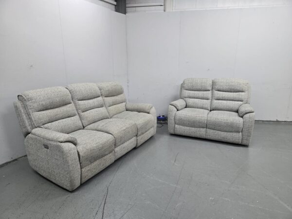 Fabric 3 and 2 Seater Electric Recliner Sofas with USB - Image 2