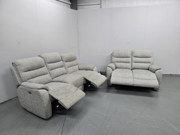 Fabric 3 and 2 Seater Electric Recliner Sofas with USB - Image 6