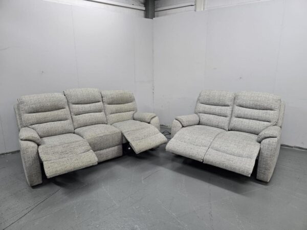 Fabric 3 and 2 Seater Electric Recliner Sofas with USB - Image 5