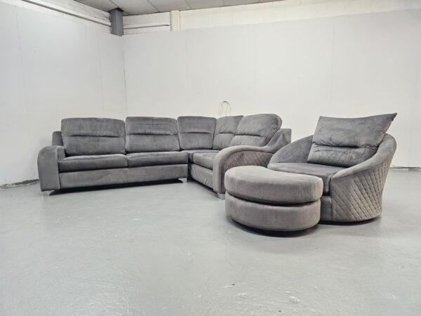 Dfs Grey Corner Sofa and Swivel Chair - Image 2
