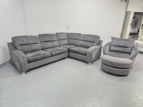 Dfs Grey Corner Sofa and Swivel Chair