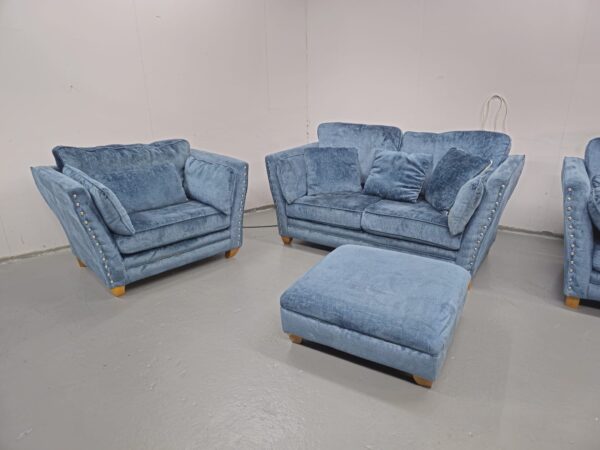 Scs 3 Piece Suite Sofas and Chair with Footstool - Image 5