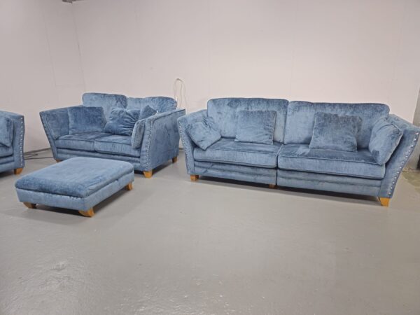 Scs 3 Piece Suite Sofas and Chair with Footstool - Image 4