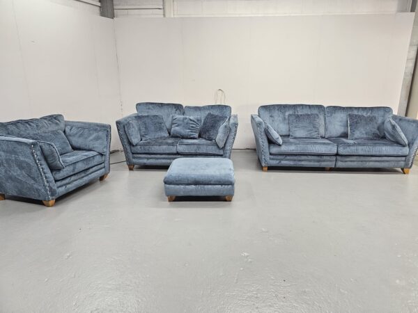 Scs 3 Piece Suite Sofas and Chair with Footstool - Image 3