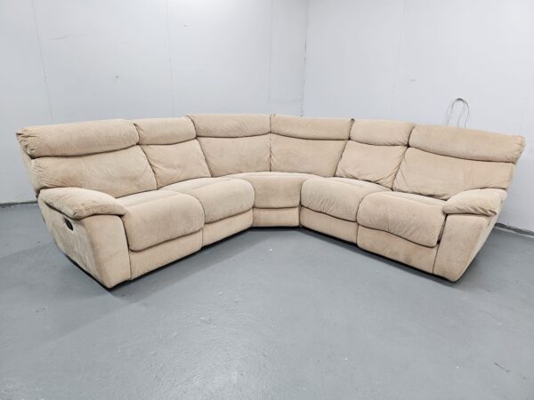 Dfs Beige Fabric Manual Recliner Corner Sofa