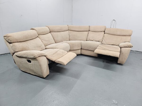 Dfs Beige Fabric Manual Recliner Corner Sofa - Image 6