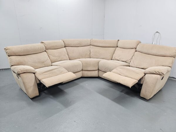 Dfs Beige Fabric Manual Recliner Corner Sofa - Image 5