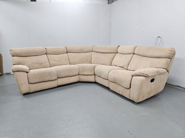 Dfs Beige Fabric Manual Recliner Corner Sofa - Image 4