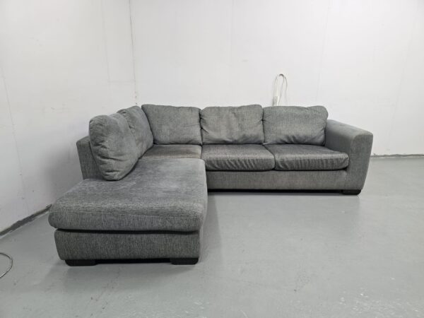 John Lewis Grey Fabric Corner Sofa - Image 2