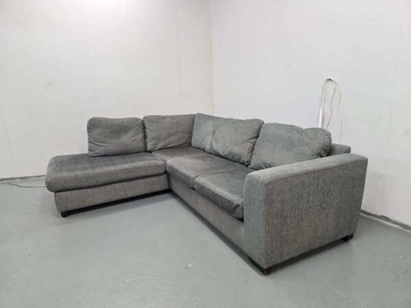John Lewis Grey Fabric Corner Sofa - Image 3