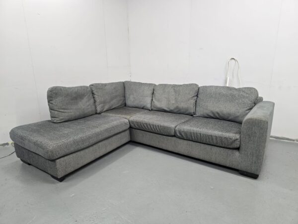 John Lewis Grey Fabric Corner Sofa - Image 4