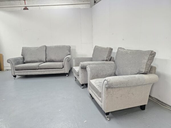 Ex Display Sofology Grey 3 Piece Suite Sofa and Chairs - Image 3